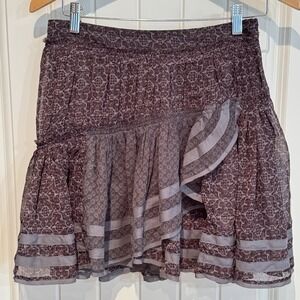 Free People Boho Ruffle Mini Skirt Floral
Tiered Ruched Size 4